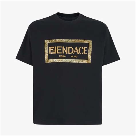 black gold fendi tshirt|Fendi black strap sweater.